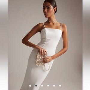 ASOS DESIGN Eden crepe square neck cami wedding dress in Cream